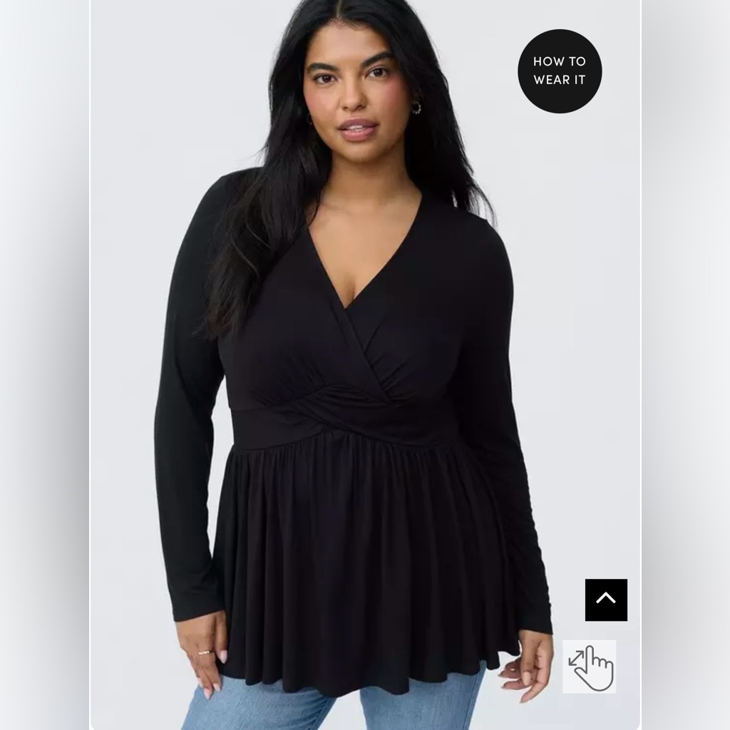 Plus-Size Twist Front Slinky Babydoll Tunic Top